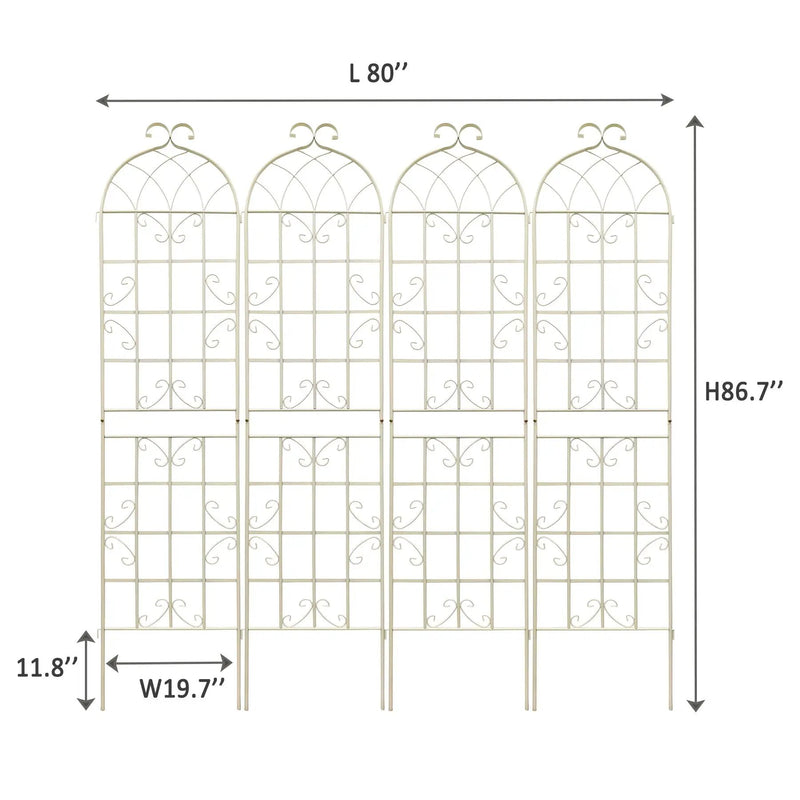 Metal Garden Rustproof Trellis For Climbing Plants Outdoor Flower Support by HouseOfZazla