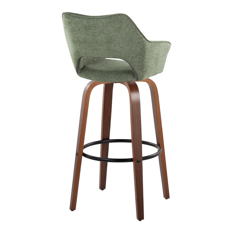 Mustang - Contemporary Fixed Height Barstool With Swivel & Round Footrest (Set of 2) by Unique Piece Furniture
