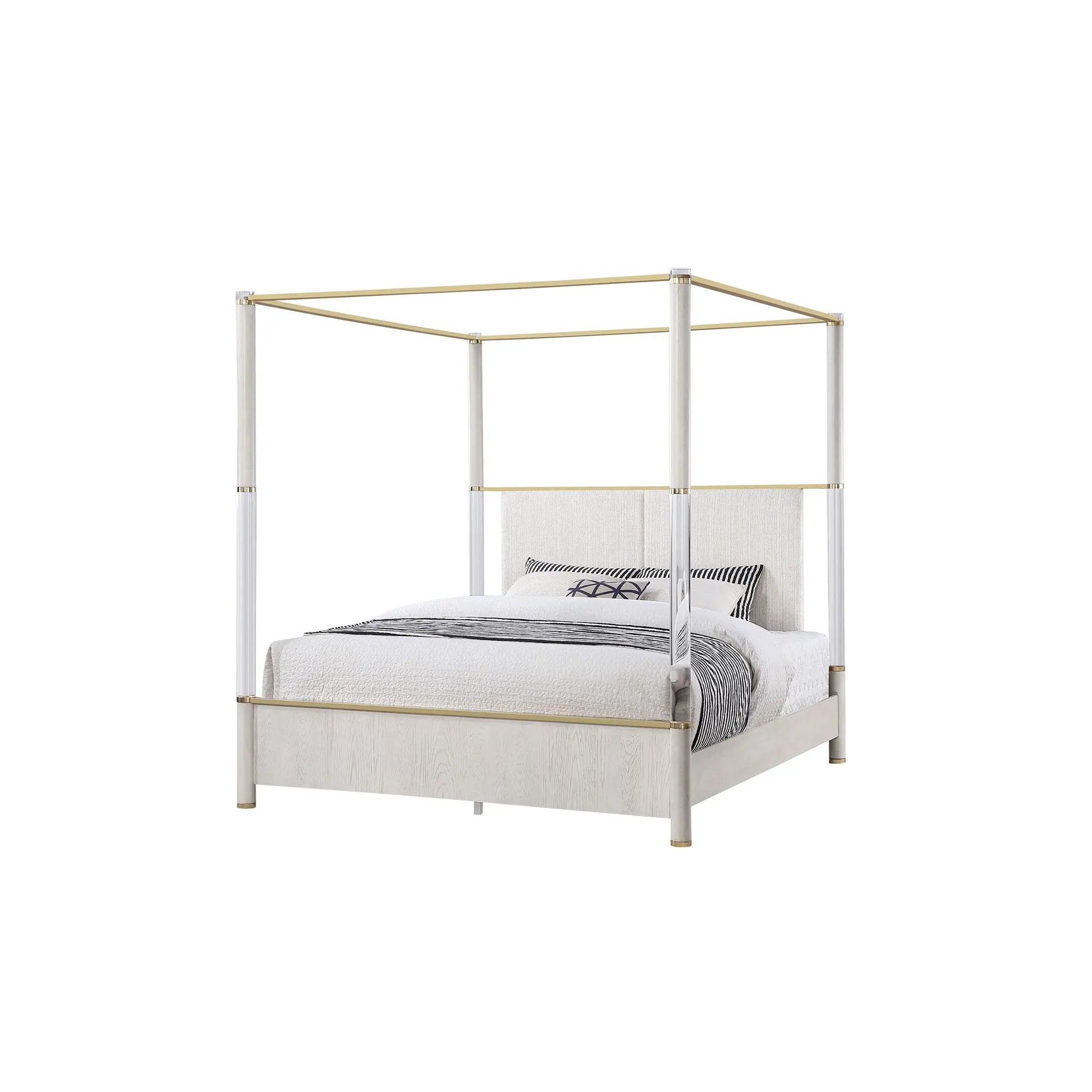 Malco - 4 Post Bed With Upholstered Headboard by HouseOfZazla