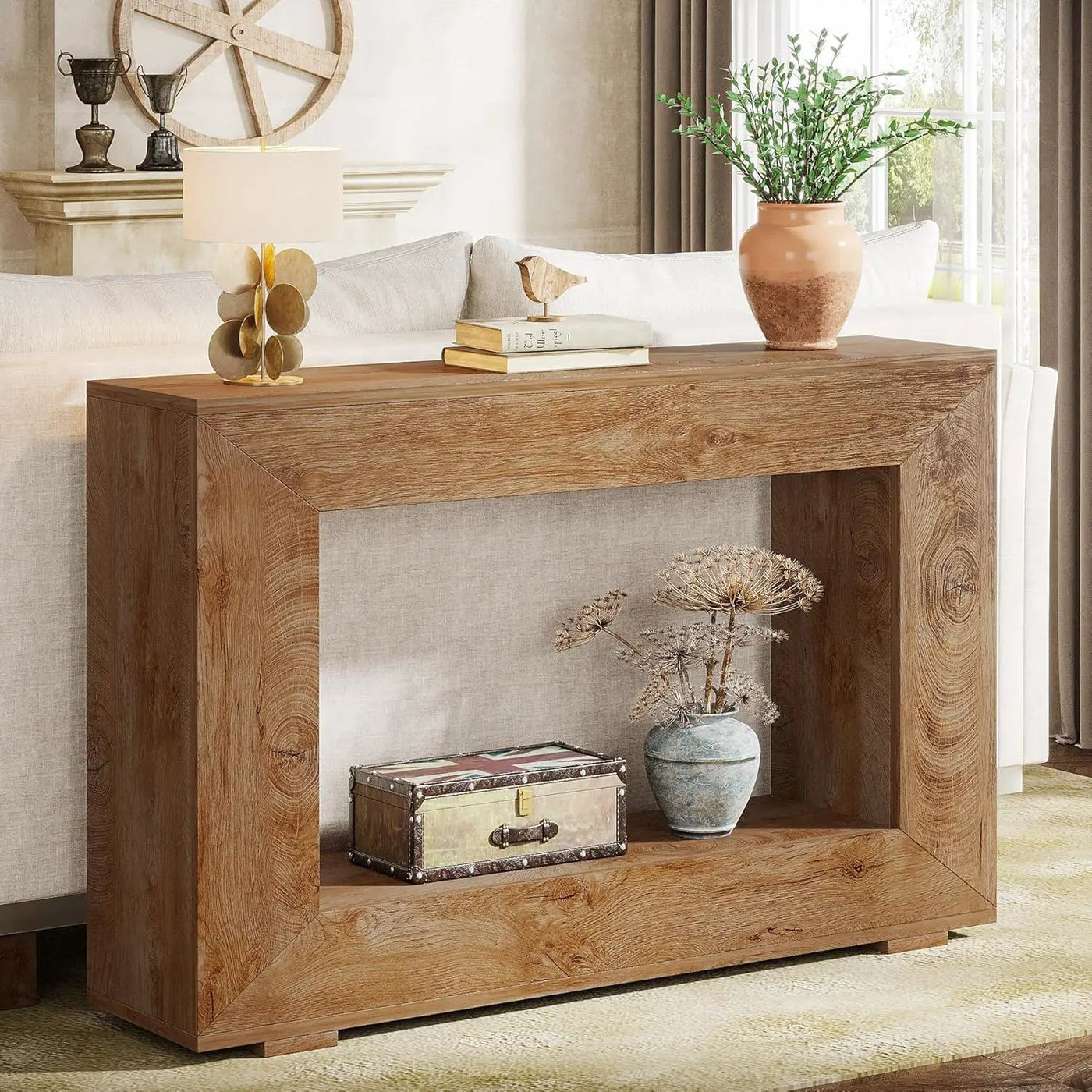 Narrow Entryway Storage Console Table With Open Shelf by HouseOfZazla