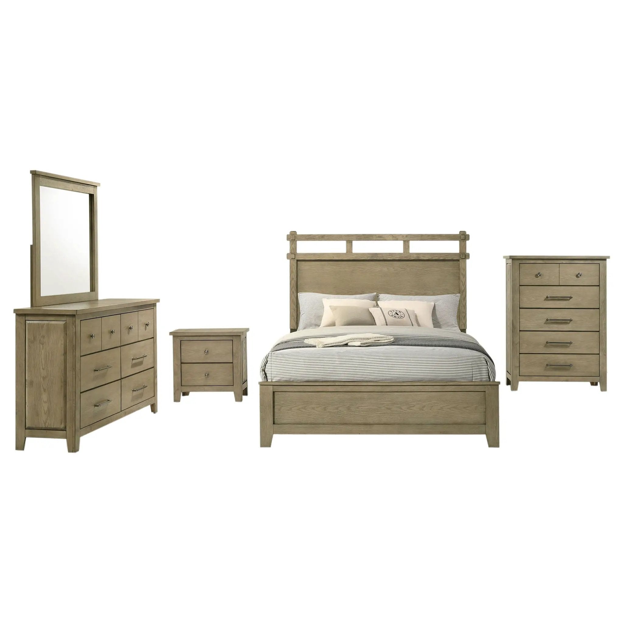 Hazlewood 5-piece Queen Bedroom Set Vineyard Oak by Unique Piece Furniture