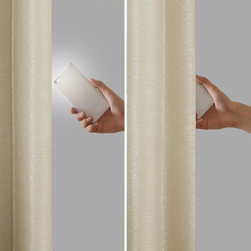 Twist Tab Total Blackout Window Curtain Panel Champagne 50x95 by HouseOfZazla
