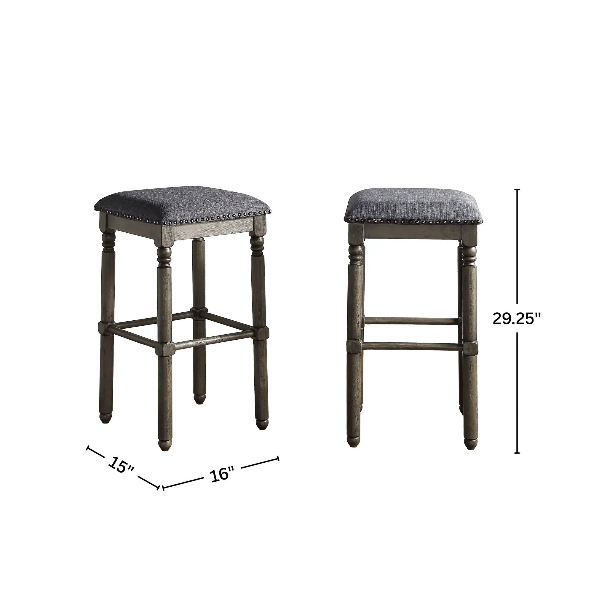 Arnhem Wood Upholstered Bar Stools, Set of 2 by HouseOfZazla