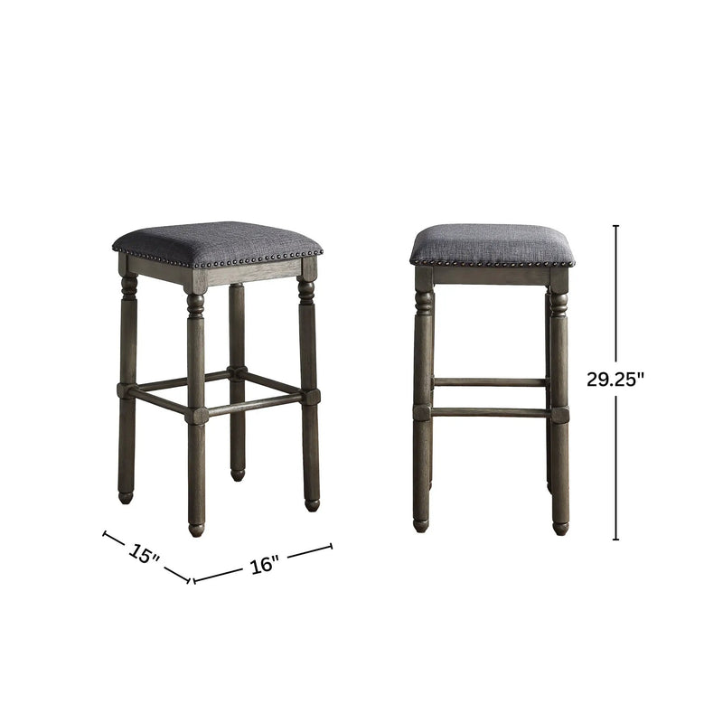 Arnhem Wood Upholstered Bar Stools, Set of 2 by HouseOfZazla
