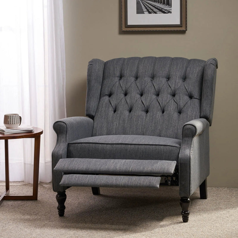 Dunham - Contemporary Fabric Tufted Oversized Pushback Recliner by Unique Piece Furniture