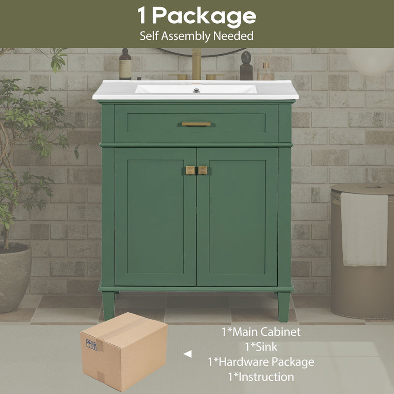 Bathroom Vanity With Ceramic Basin, Soft Close Door And Adjustable Shelves by HouseOfZazla