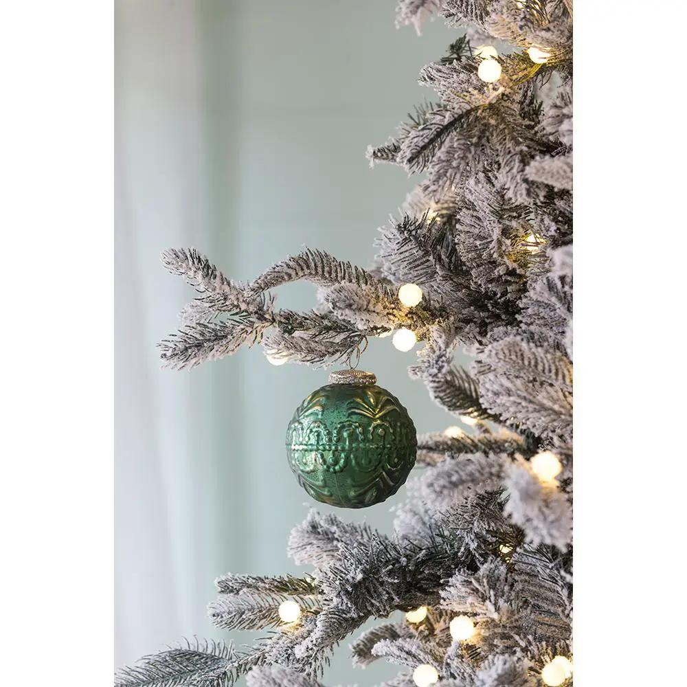 Christmas Ball Ornaments, Glass Decorative Hanging Ball Christmas Tree Ornaments, For Holiday Party Decorations (Set of 6) - Green by Unique Piece Furniture