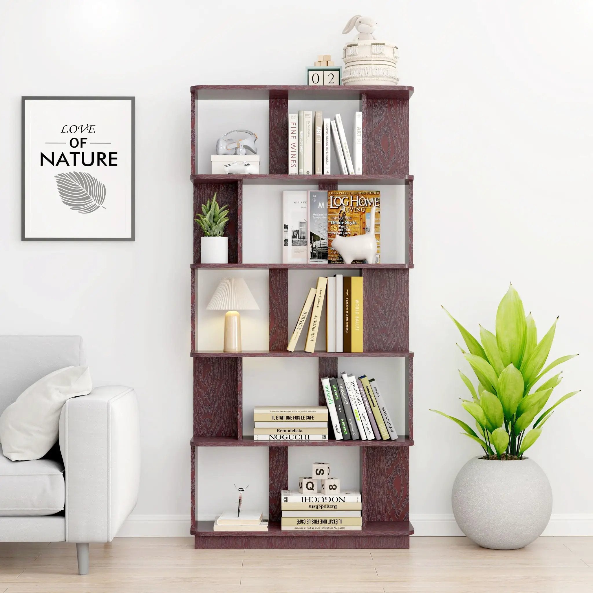 Modern 5 Tier Open Storage Bookcase by HouseOfZazla