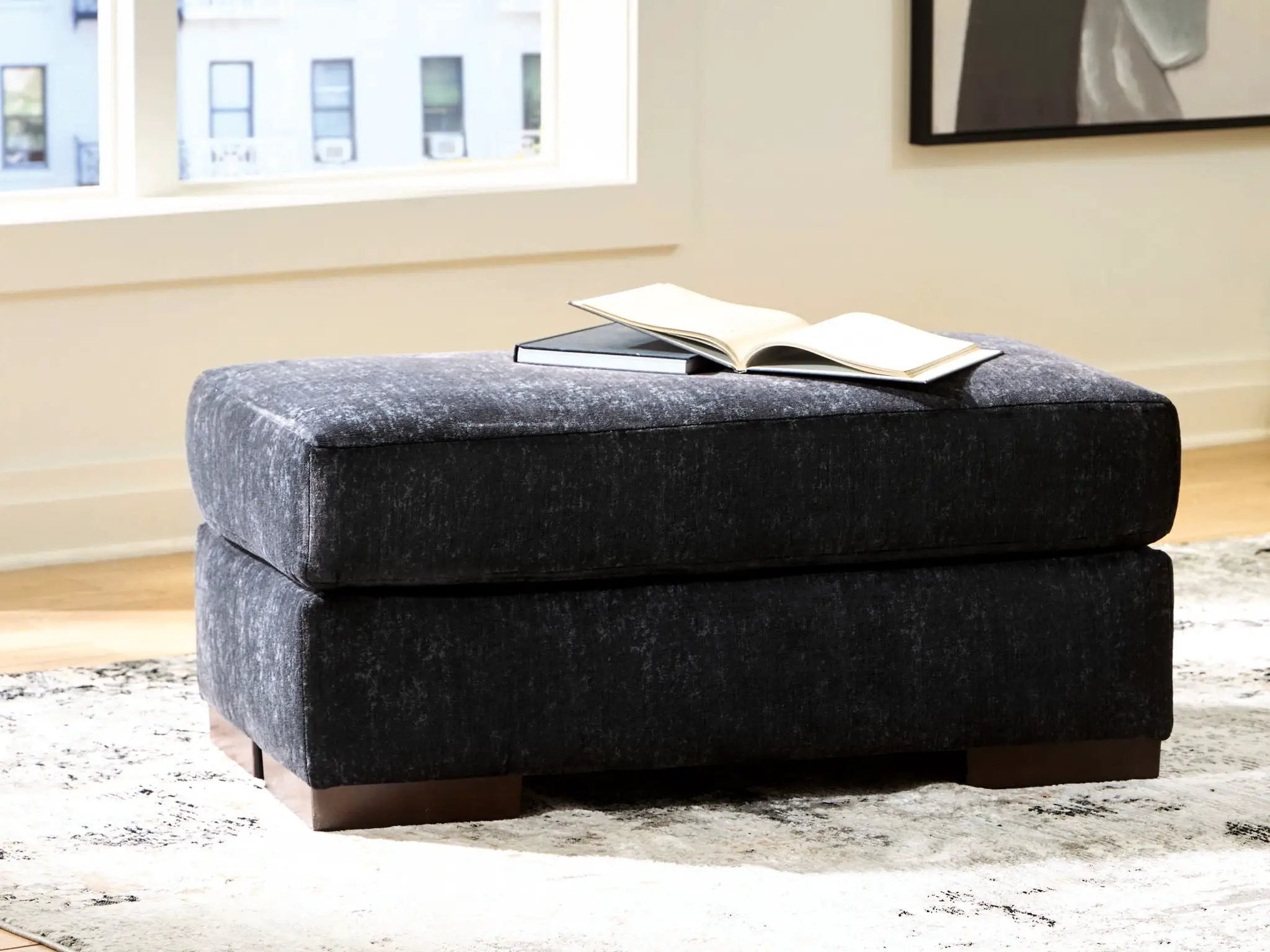 Whitmore Manor - Ottoman - Black Pearl by Unique Piece Furniture