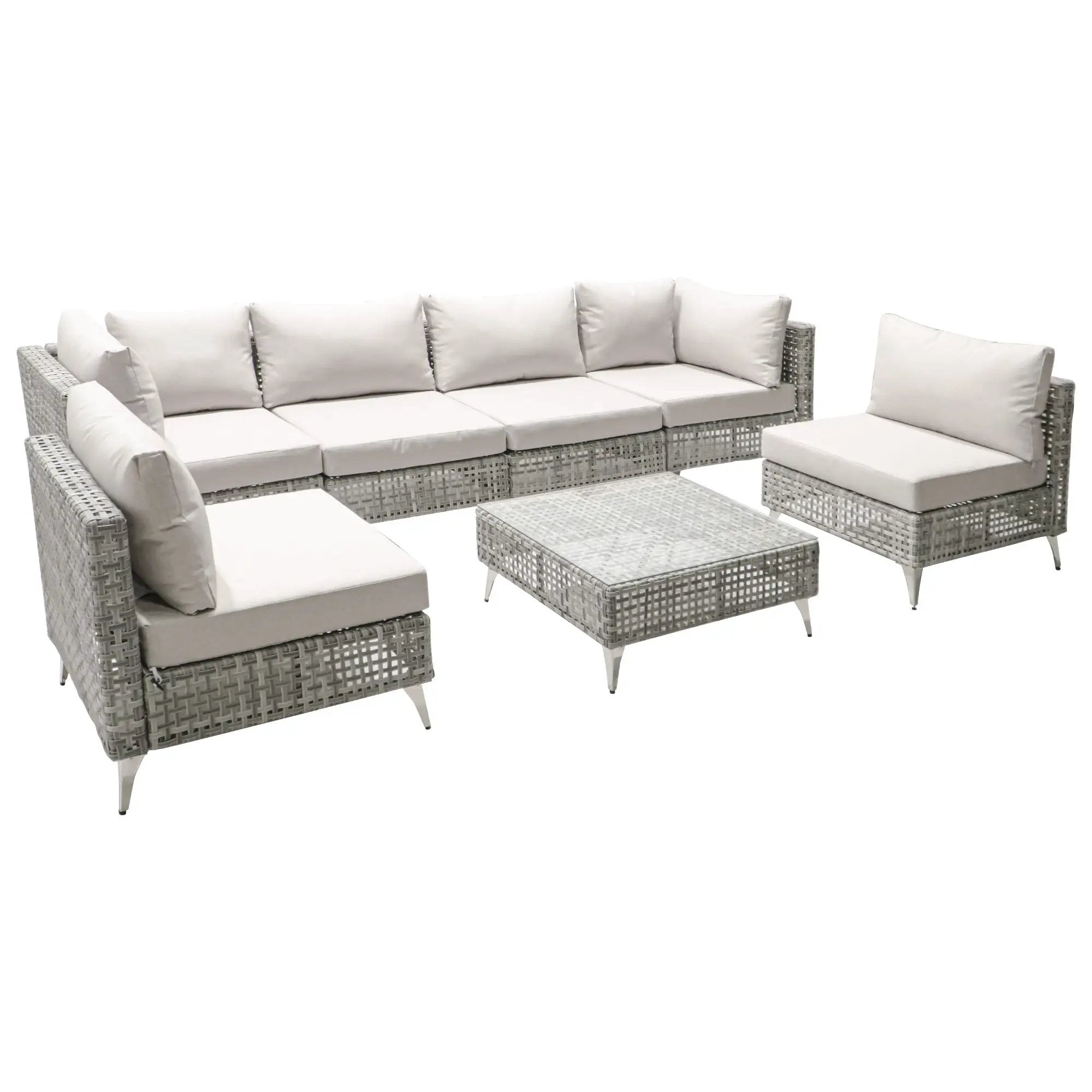 K&K 7-Piece Wicker Patio Furniture Set by HouseOfZazla