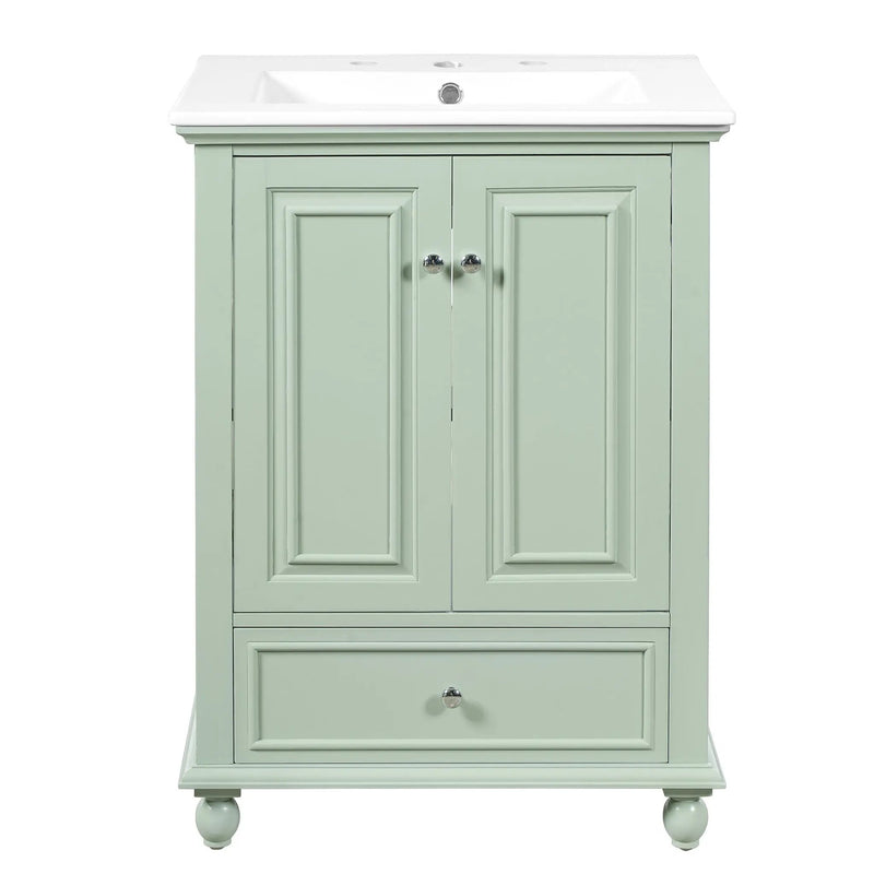 Modern Bathroom Vanity With Sink, Cabinet With Drawer And Dividers, Rectangular Storage Unit