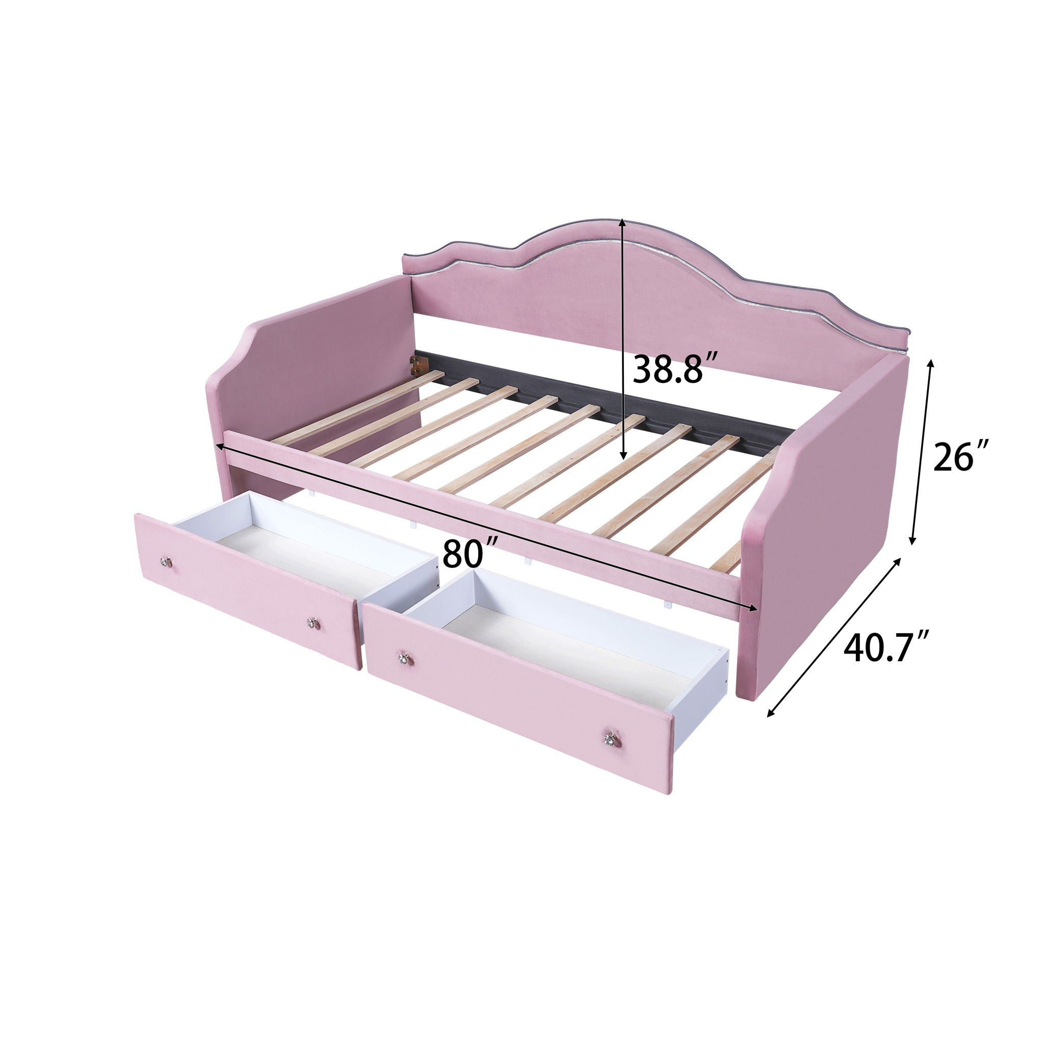 Upholstered Daybed With LED Lights And 2 Drawersme by HouseOfZazla