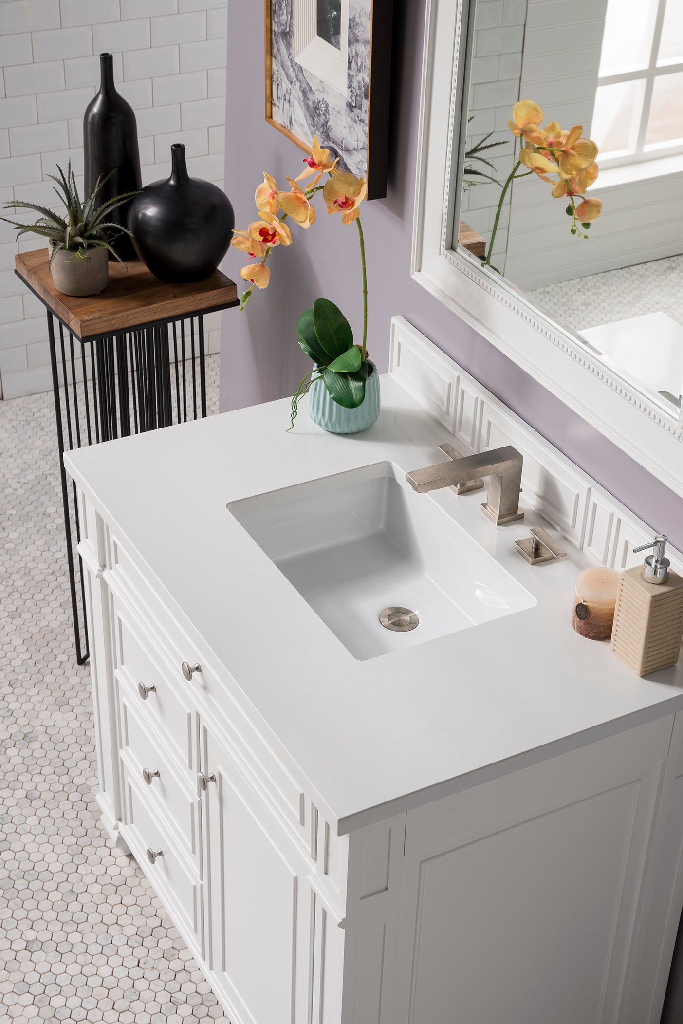 James Martin Bristol 36" Single Bathroom Vanity, Bright White, view 22