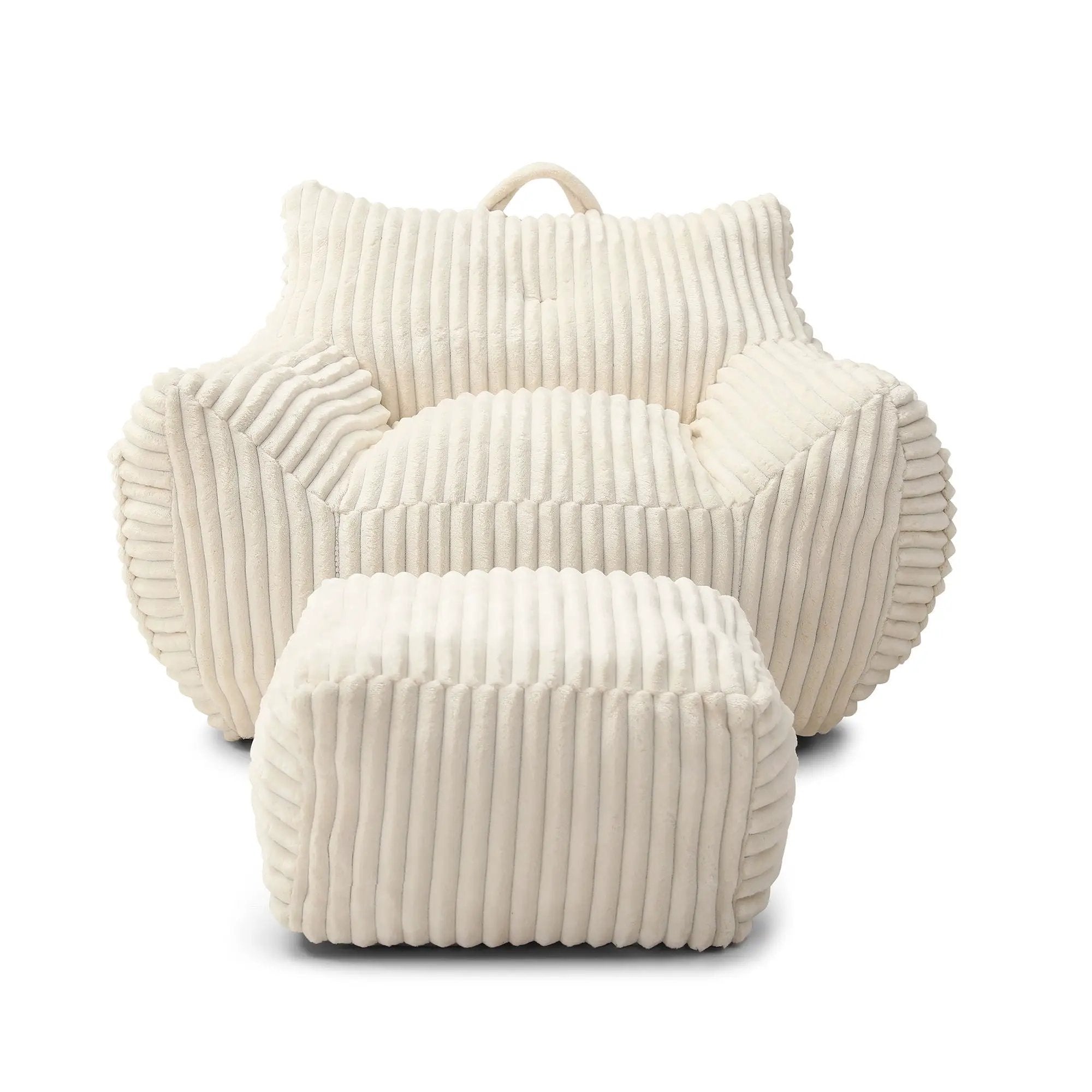 Giant Bean Bag Chair With Armrests And Footstool by HouseOfZazla