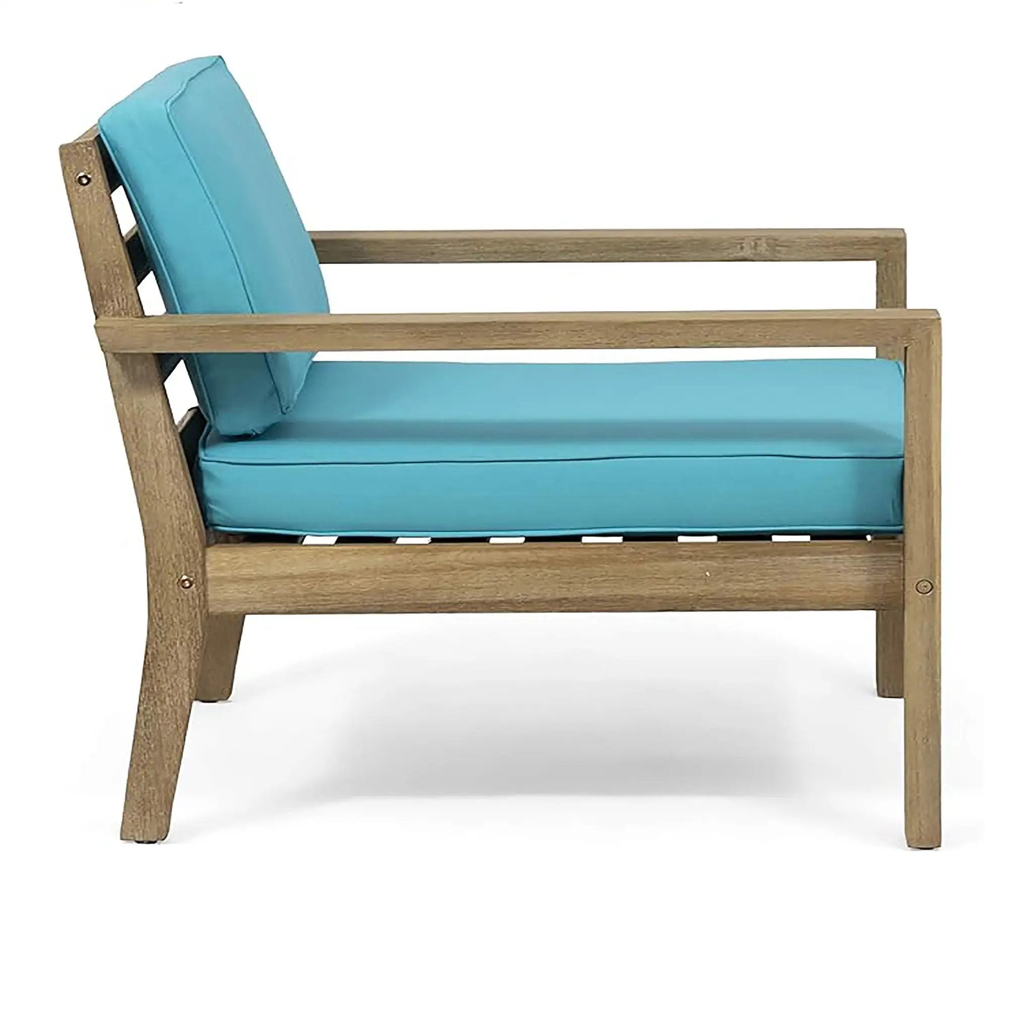 Antoine Outdoor Acacia Wood Club Chairs With Cushions (Set of 2) by HouseOfZazla