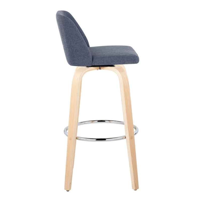 Toriano - Contemporary Fixed Height Barstool & Swivel With Round Footrest (Set of 2) by HouseOfZazla
