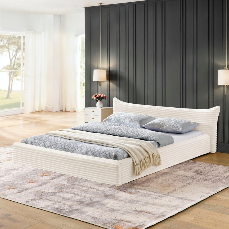 Modern Upholstered Bed Frame With Curved Headboard by HouseOfZazla