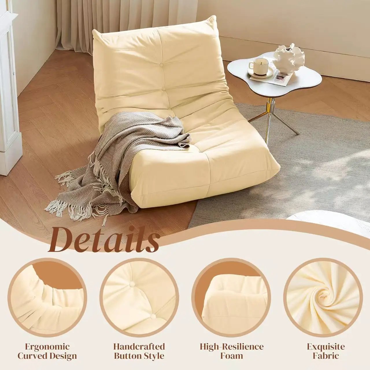 Luxury Accent Chair Button-Tufted Detail by HouseOfZazla