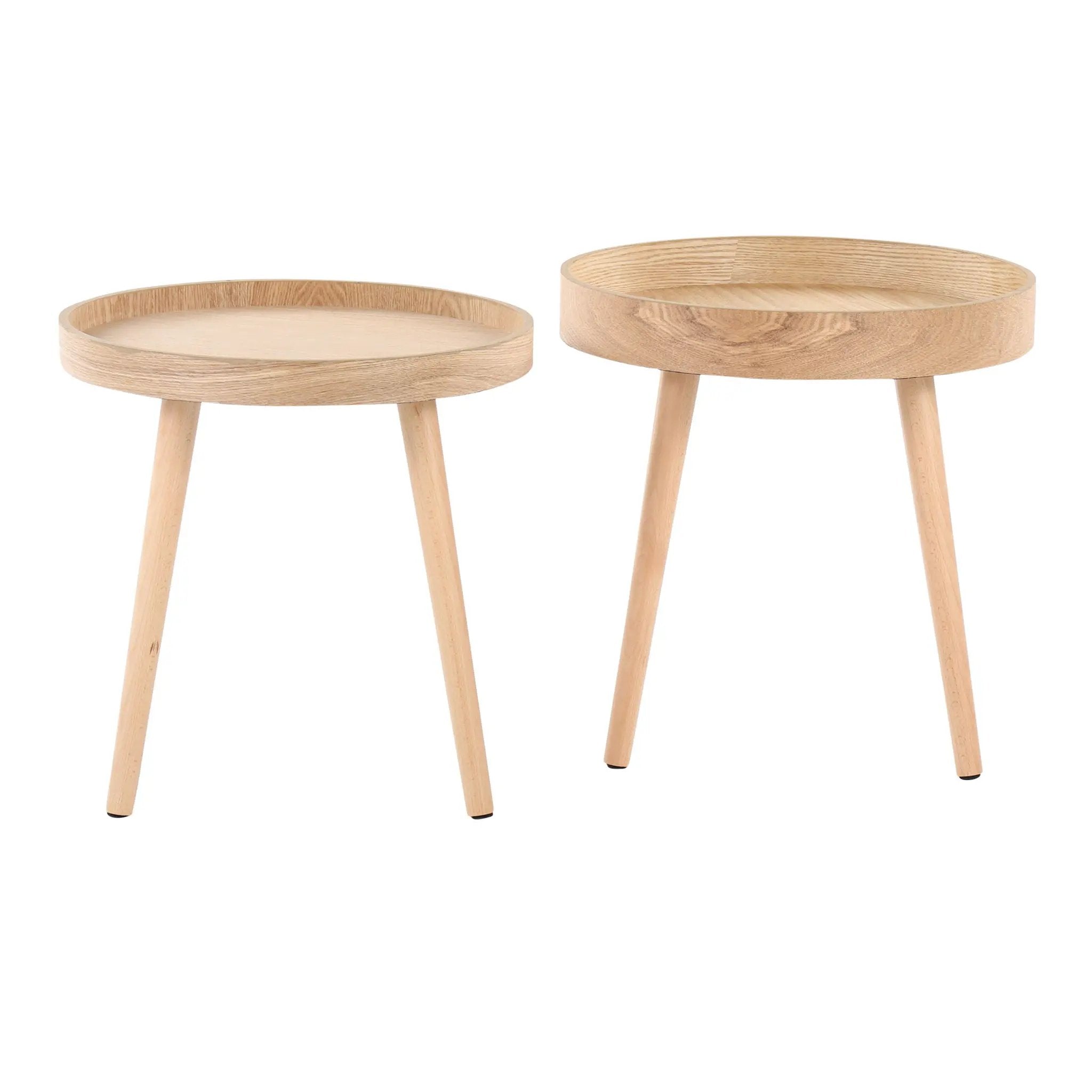 Pebble - Mid-Century Modern Side Table Set - Natural by Unique Piece Furniture