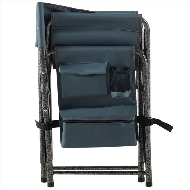 Padded Folding Outdoor Chair With Storage Pockets, Lightweight Oversized Directors Chair For Indoor, Outdoor Camping, Picnics And Fishing by HouseOfZazla
