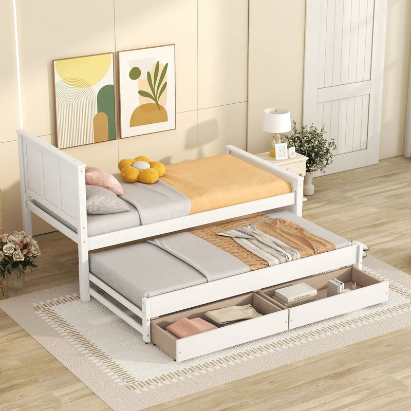 Platform Bed With Trundle And Drawers by Unique Piece Furniture