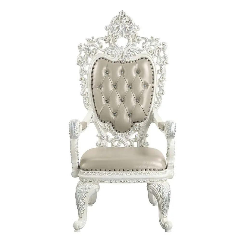 Vanaheim - Arm Chair (Set of 2) - Beige Synthetic Leather & Antique White by Unique Piece Furniture