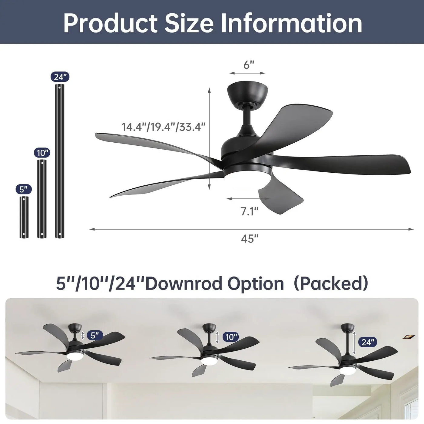 Ceiling Fan & DC Motor And Integrated Light by Unique Piece Furniture