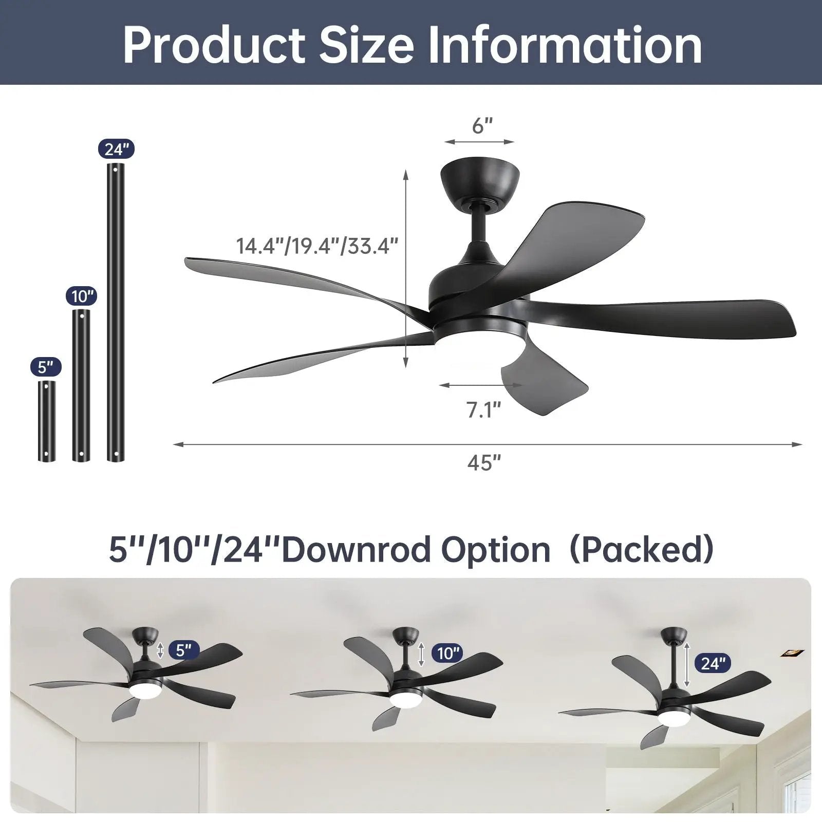 Ceiling Fan & DC Motor And Integrated Light by Unique Piece Furniture