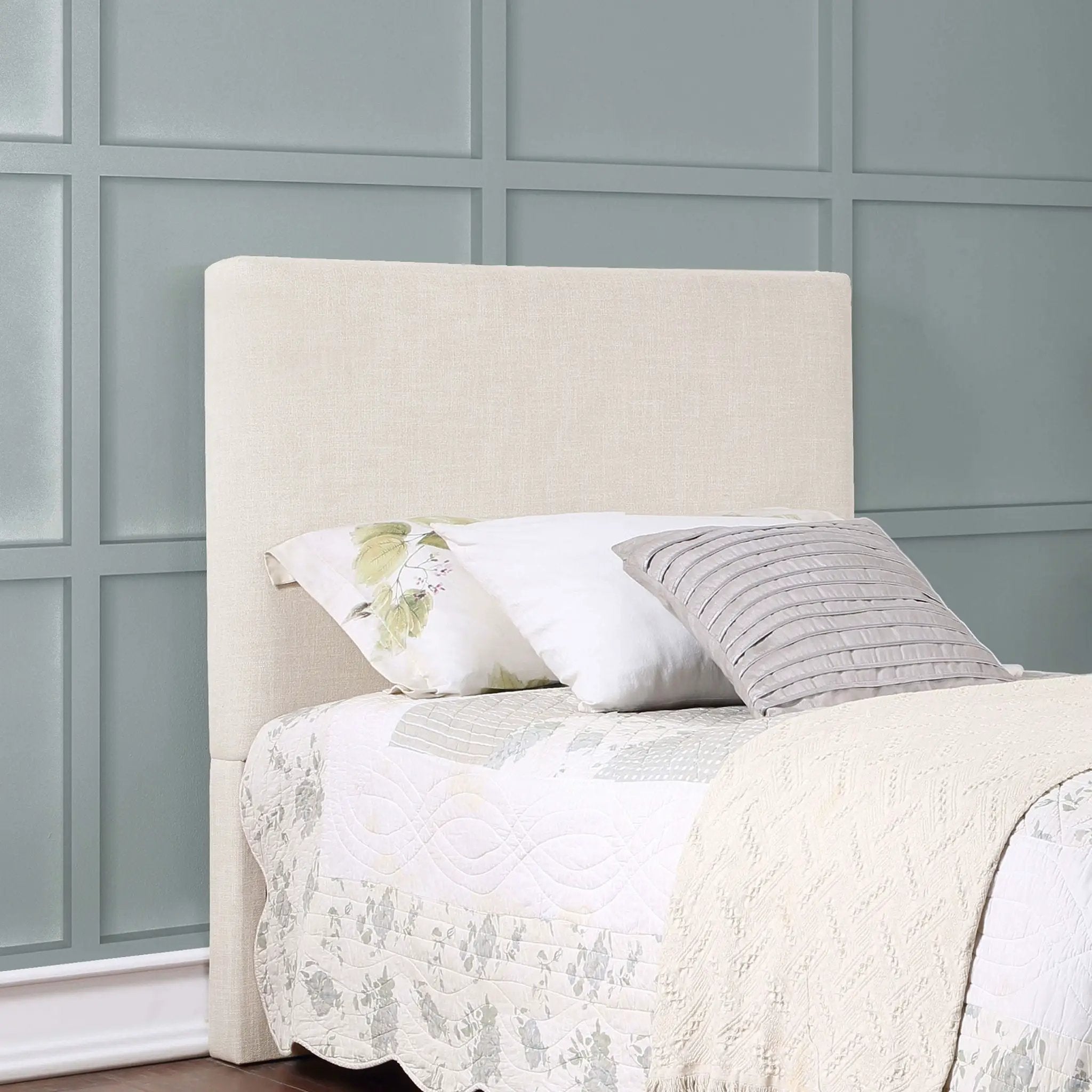 Pirro Upholstered Twin Panel Headboard Sand by Unique Piece Furniture