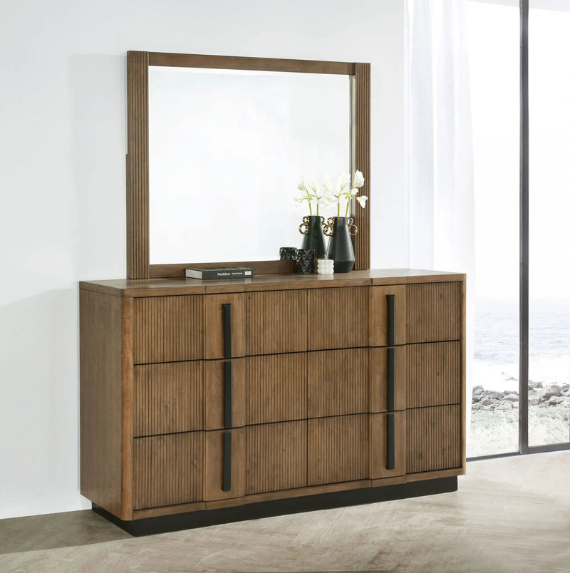 Terrace 6-drawer Dresser and Mirror Ash Brown by Unique Piece Furniture