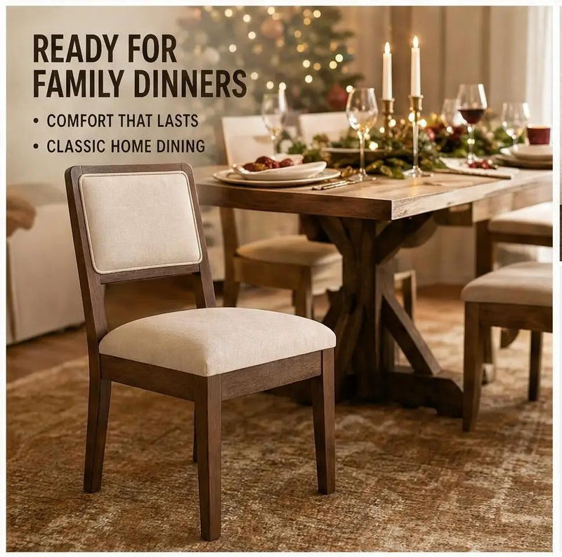 Set of 2 Compact Rubber Wood Dining Chairs, photo 10 of 10