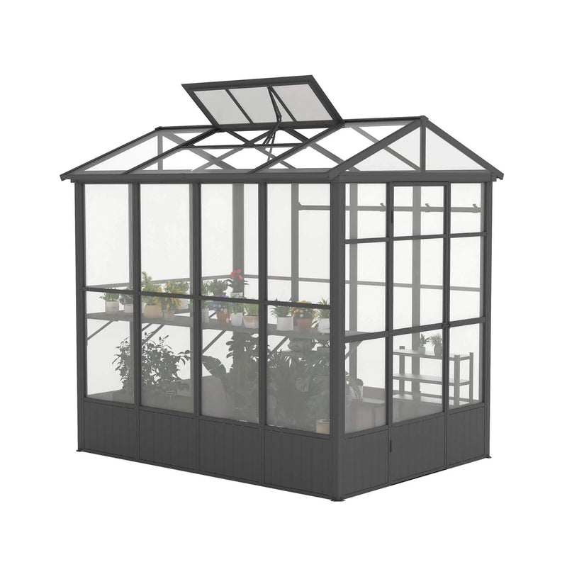 [06X08FT] Heavy-Duty Outdoor Polycarbonate Greenhouse With Fully Automatic Temperature Control Vent (SAK51892) by SAKSBY WHOLESALE