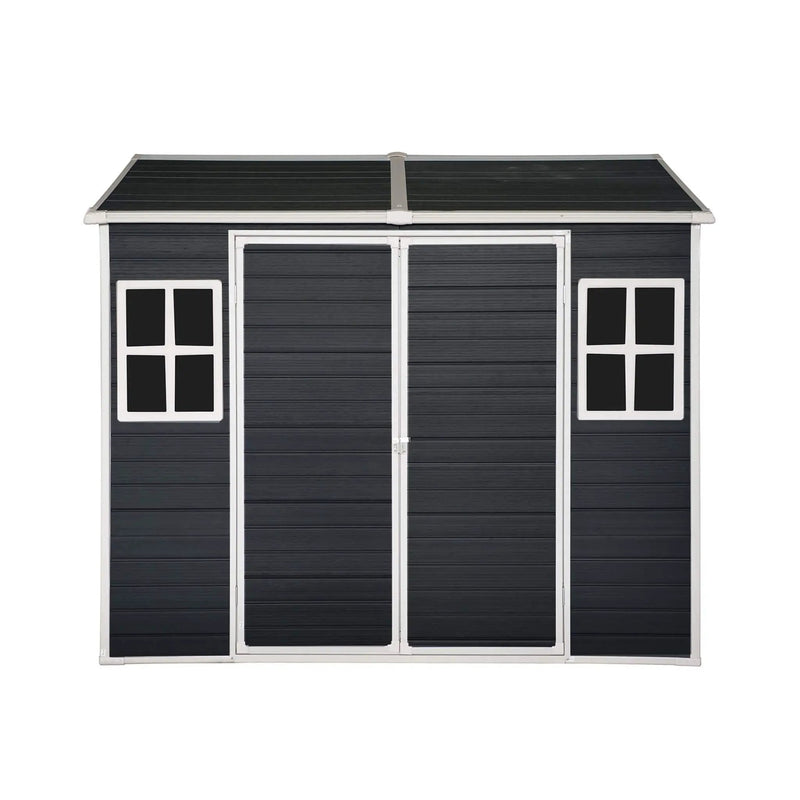 [06X08FT] Alora Outdoor Resin Patio Garden Shed With Floor, 2 Windows, And Lockable Doors (SAK54953) by SAKSBY WHOLESALE