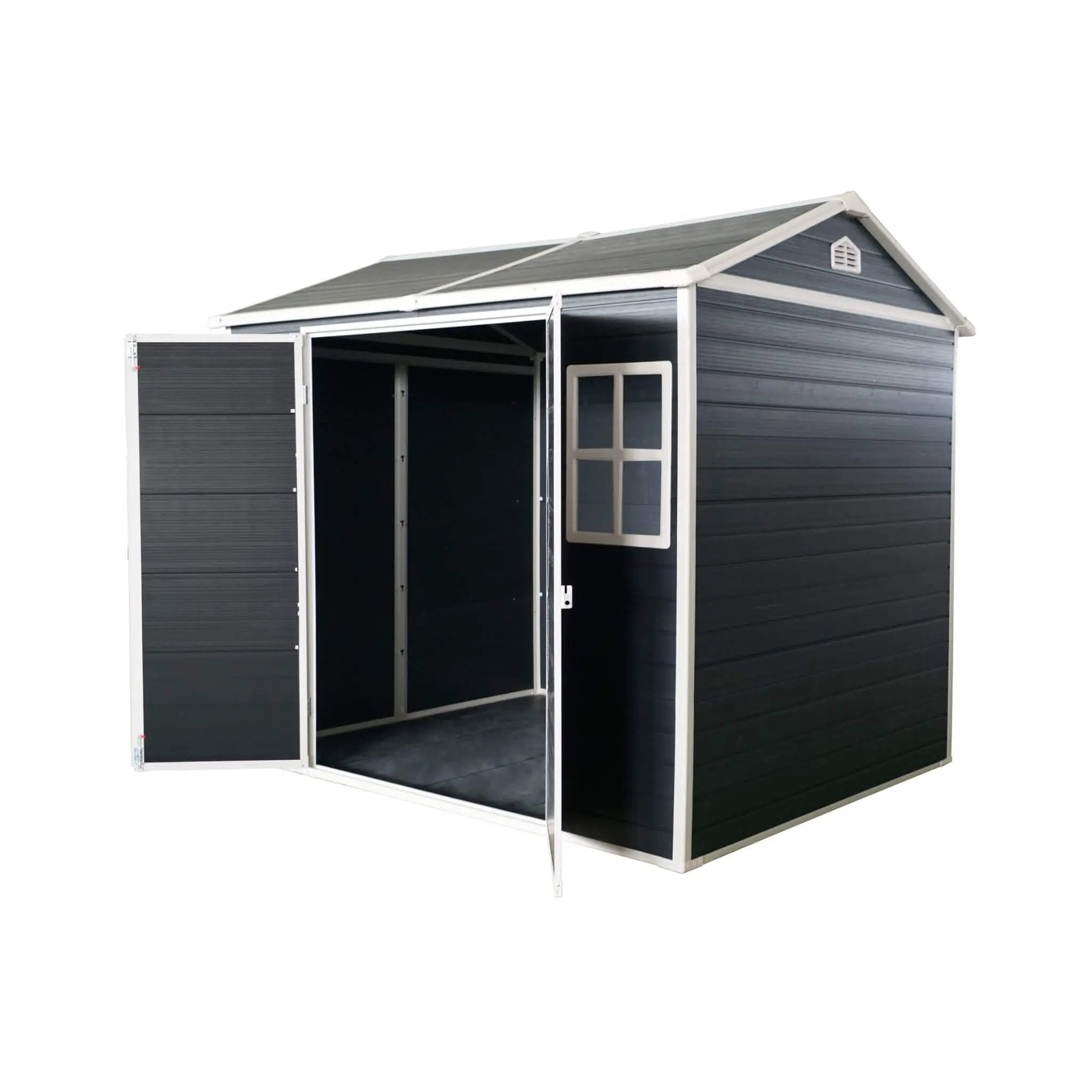 [06X08FT] Alora Outdoor Resin Patio Garden Shed With Floor, 2 Windows, And Lockable Doors (SAK54953) by SAKSBY WHOLESALE