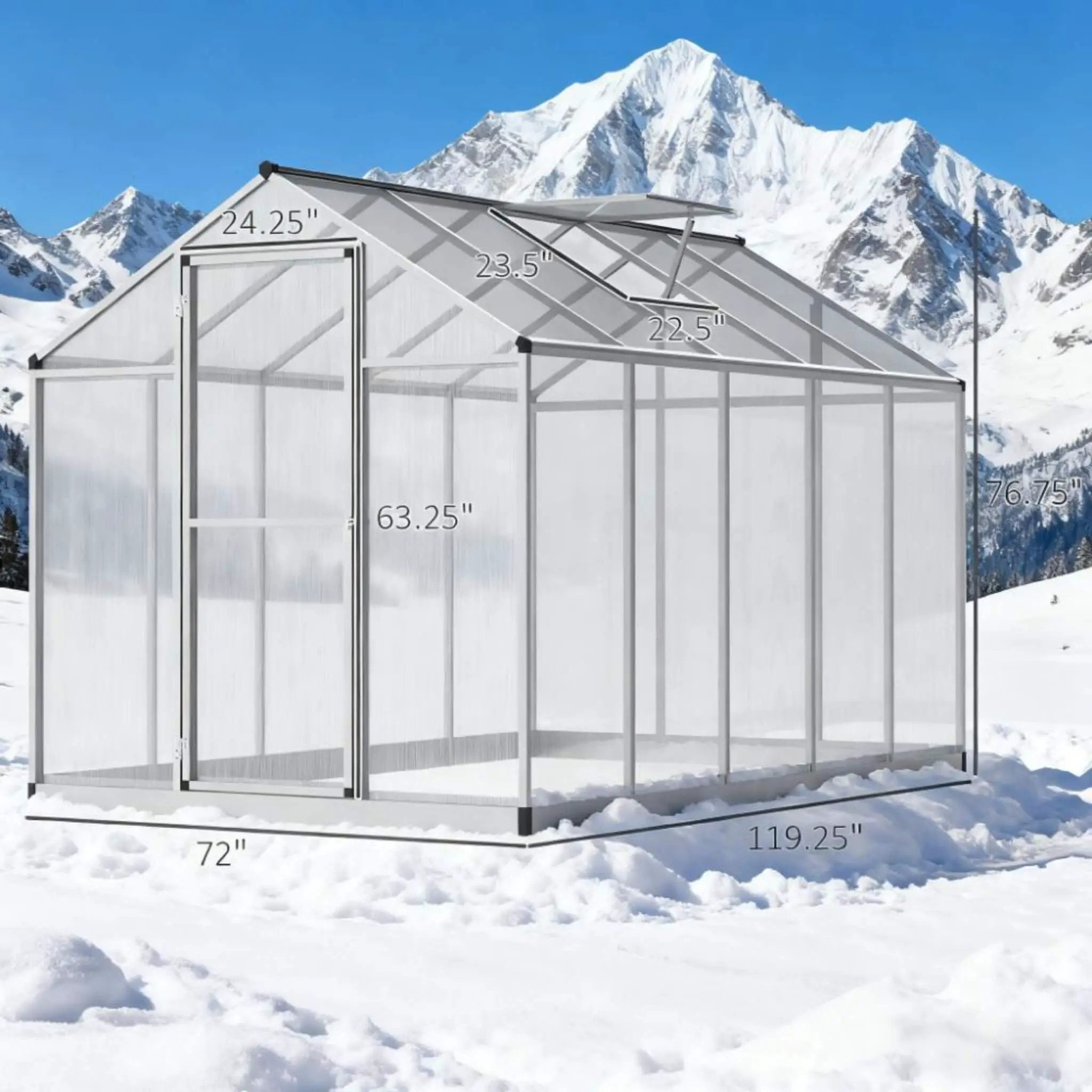 [06X10FT] Large Walk-In Backyard Greenhouse W/ Rainwater Collection System And Roof Vent (SAK93581) by SAKSBY WHOLESALE