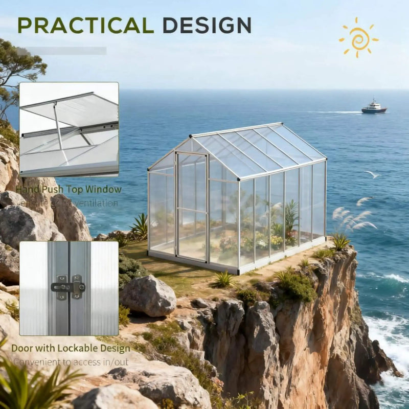 [06X10FT] Large Walk-In Backyard Greenhouse W/ Rainwater Collection System And Roof Vent (SAK93581) by SAKSBY WHOLESALE