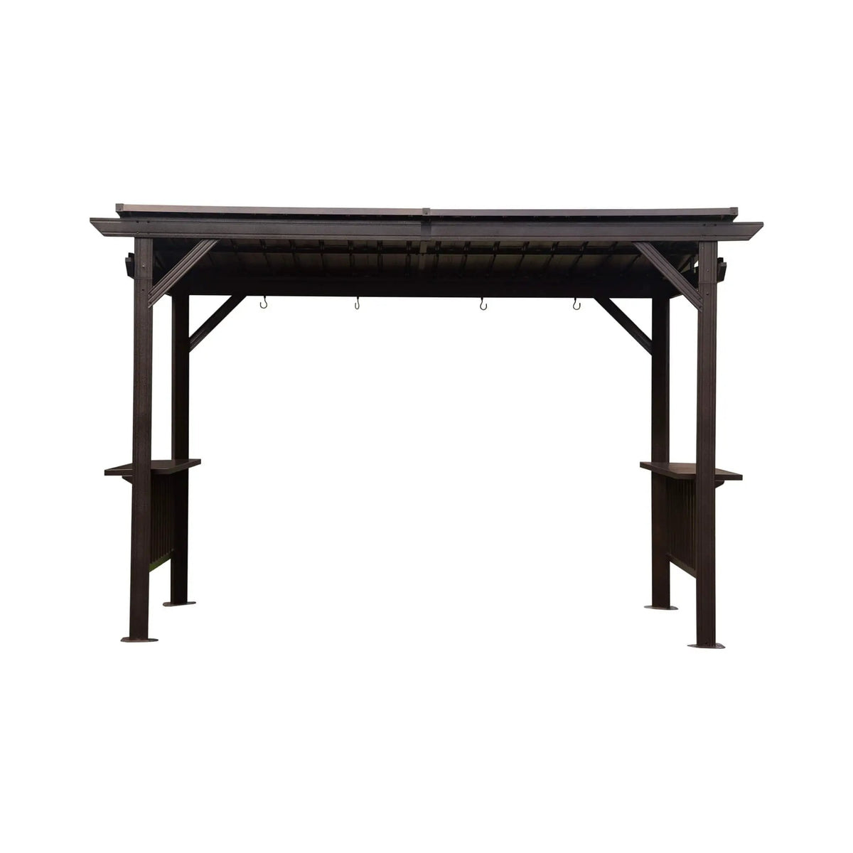 [06X12FT] Hardtop Grill Gazebo With Steel Roof, Shelves, And Hooks (SAK81324) by SAKSBY WHOLESALE