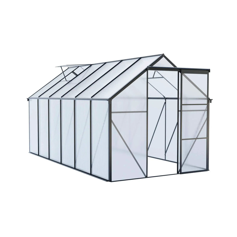 [06X12FT] Heavy-Duty Black Polycarbonate Greenhouse With Raised Base And Anchor (SAK92451) by SAKSBY WHOLESALE