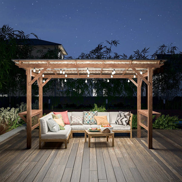 [06X13FT] Durable Outdoor Hardtop BBQ Grill Shelter Gazebo With Shelves (SAK65420)