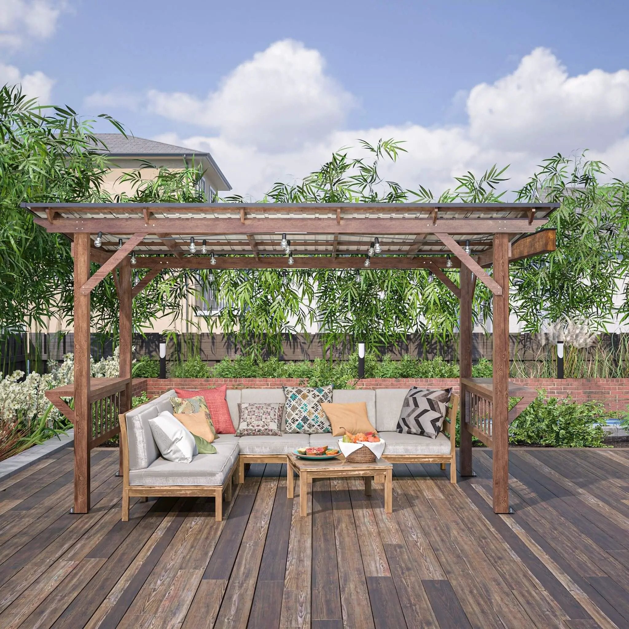 [06X13FT] Alora Durable Outdoor Hardtop BBQ Grill Shelter Gazebo With Shelves (SAK65420) by SAKSBY WHOLESALE