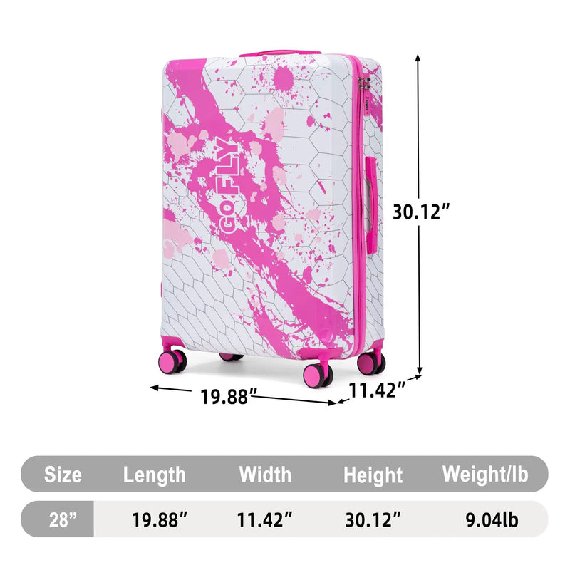 28 Inch PC Spinner Wheel Luggage - Pink by HouseOfZazla
