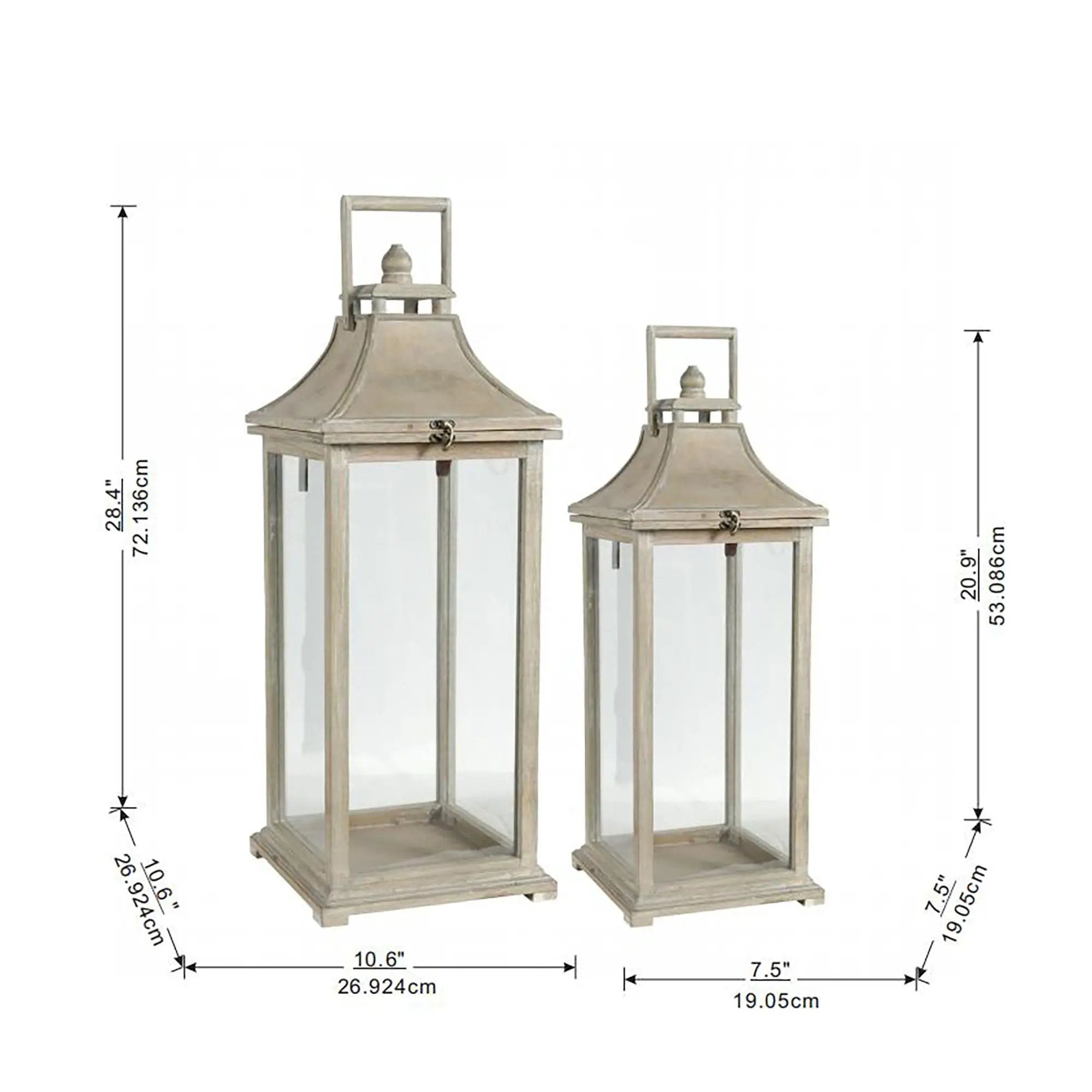 Candle Lantern Decorative, Hurricane Lantern Holder Decor For Indoor Outdoor, Home Garden Wedding - Ivory by HouseOfZazla