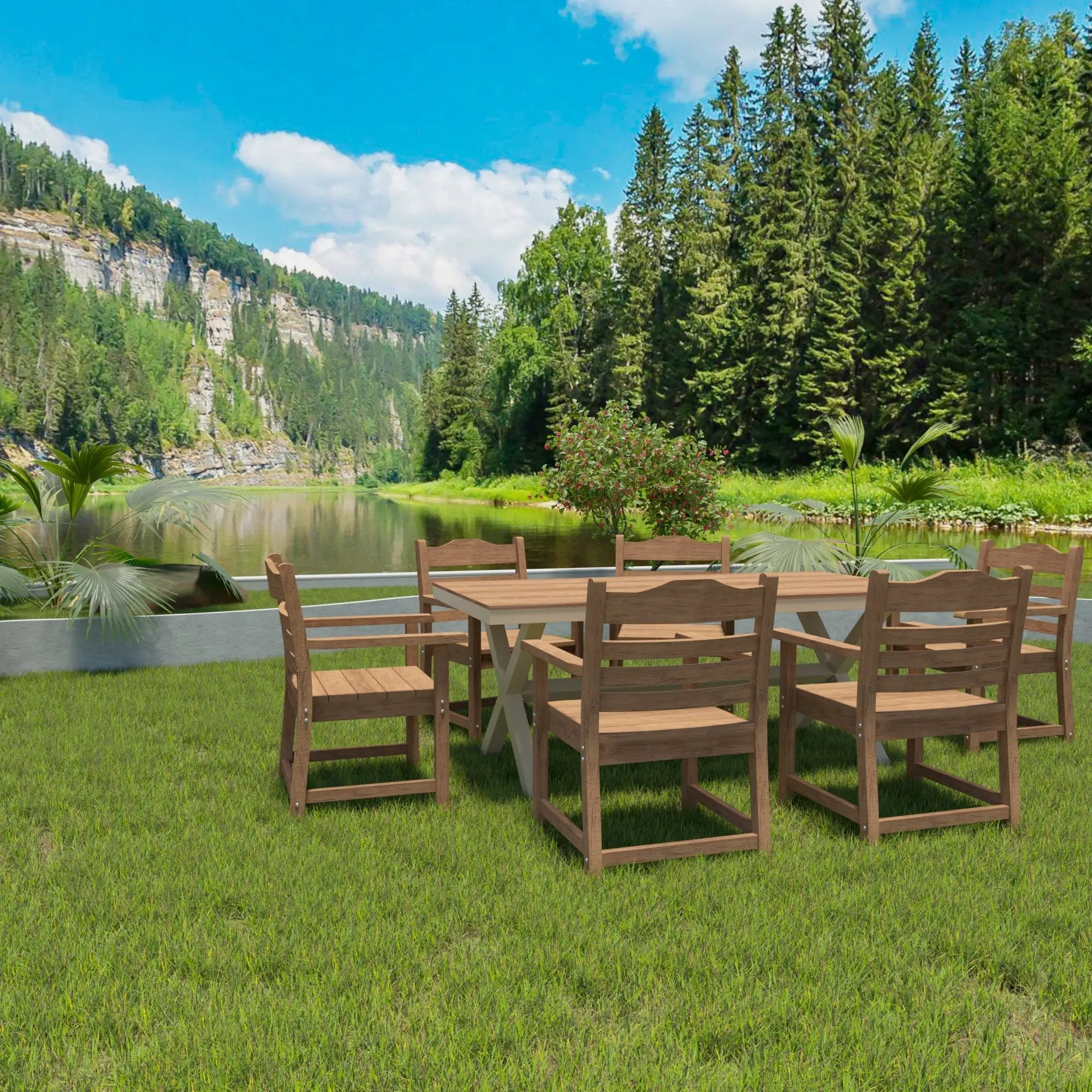 Patio Dining Chair with Armset Set of 2 - HIPS Material by HouseOfZazla
