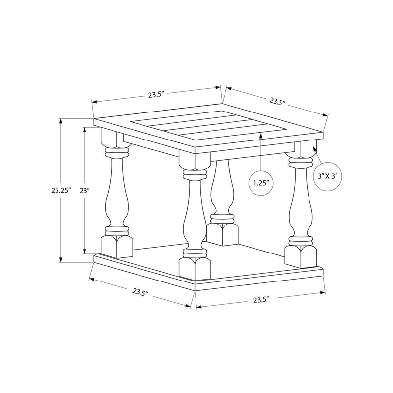 Accent Table, 2 Tier, Square, Traditional - Espresso by Unique Piece Furniture