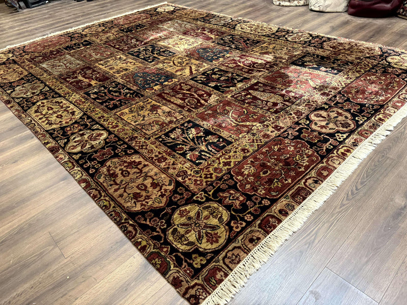 Indo Persian Rug 9x12, Bakhtiari Panel Design, Multicolor, Soft Wool Pile by Jewel Rugs