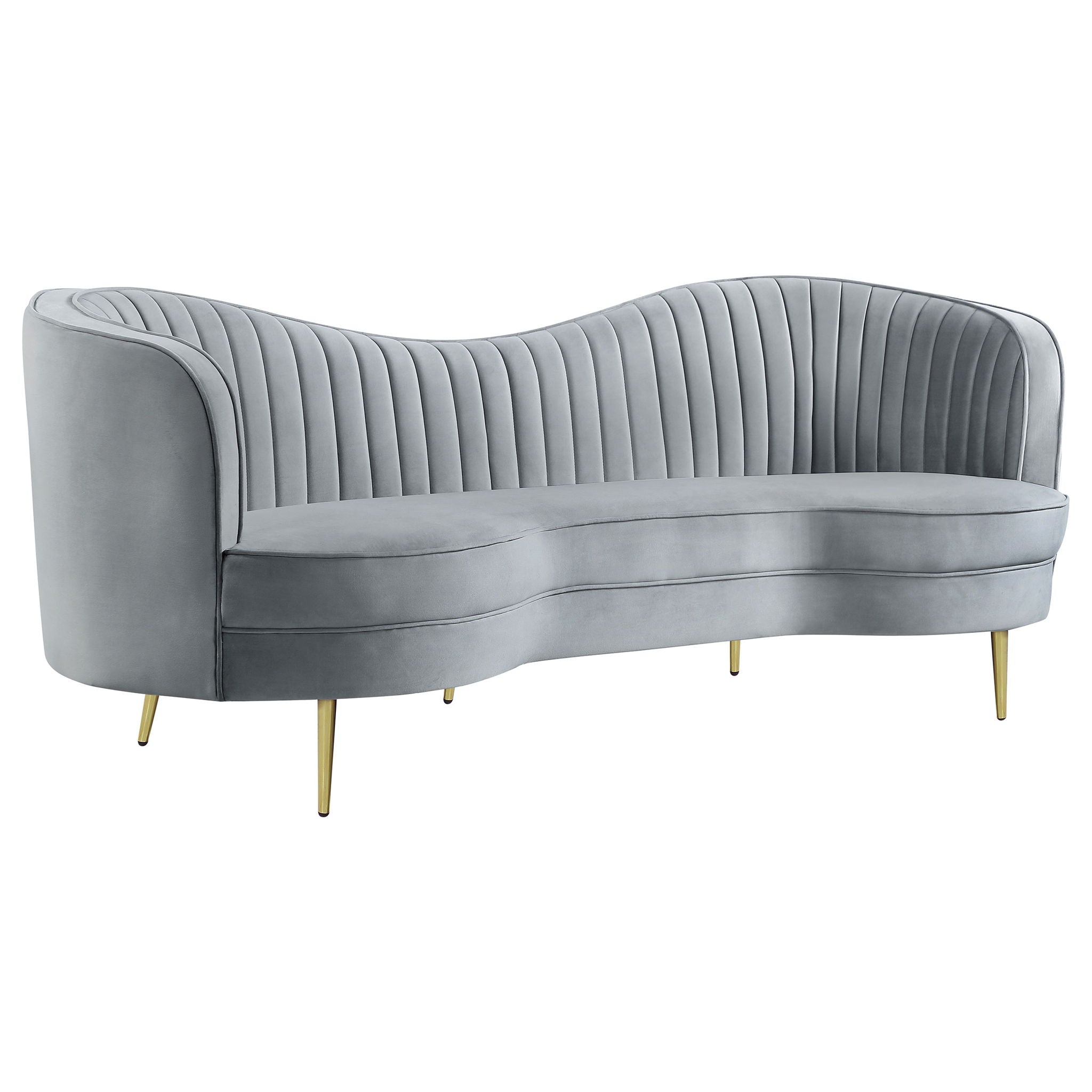 Sienna - 2 Piece Back Living Room Set, Sofa & Loveseat - Gray by HouseOfZazla