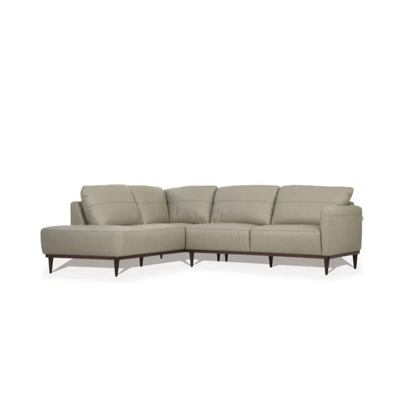 Tampa - 33" Sectional Sofa - Airy Green Leather by Unique Piece Furniture