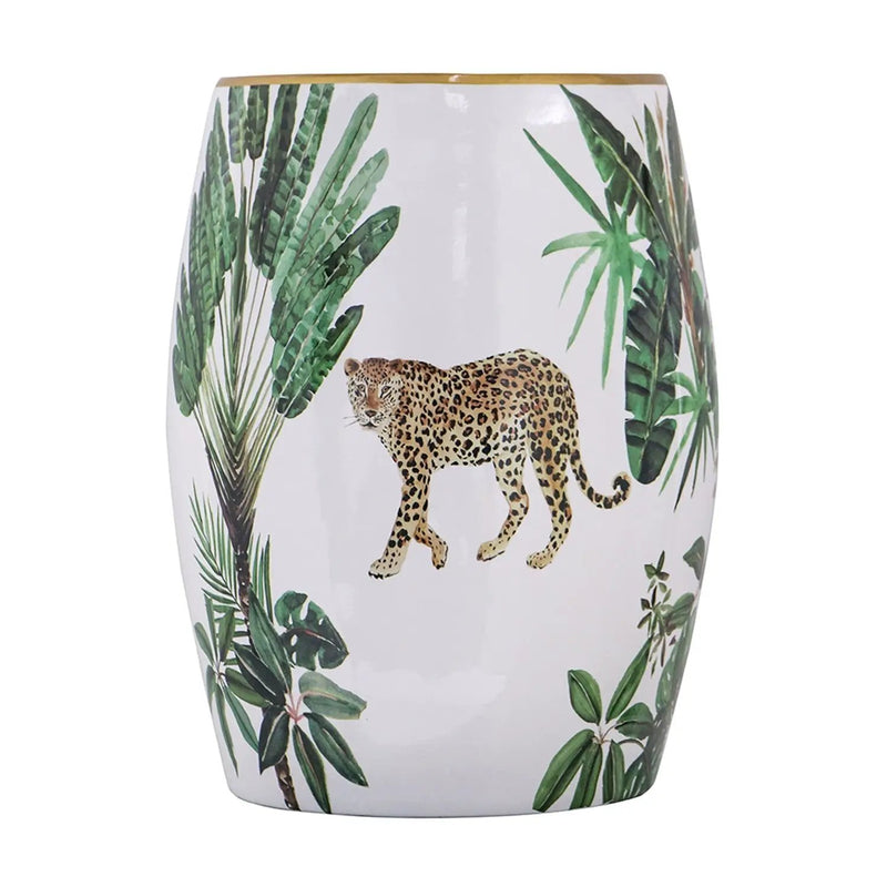 13x13x18 Ceramics Garden Stool Jungle-Themed Accent Side Table by HouseOfZazla