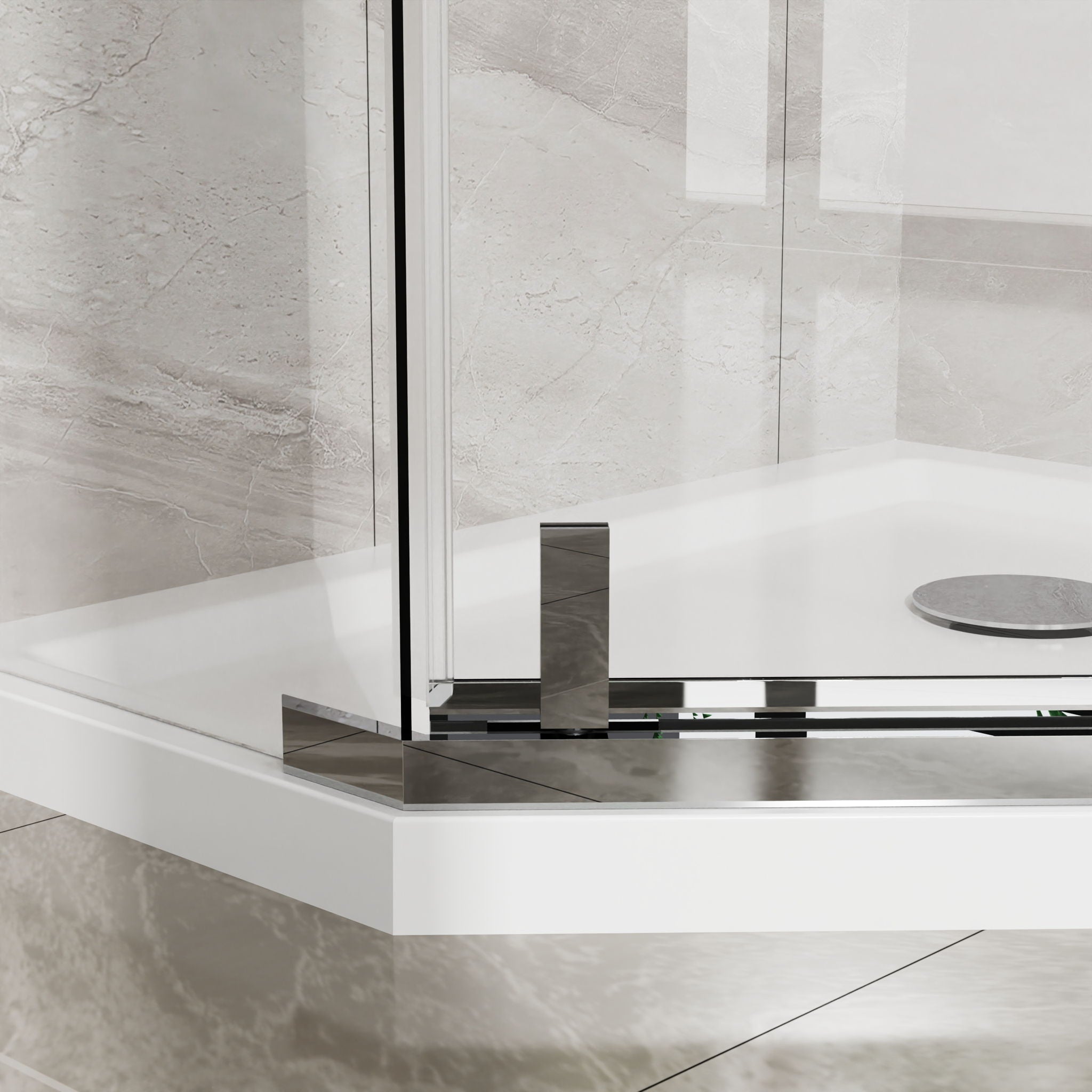 Durable Hardware Neo Angle Frameless Shower Door With Acrylic Base Combo by HouseOfZazla