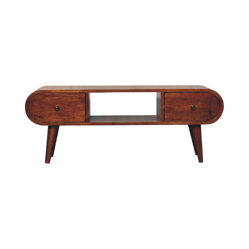Solid Wood Circular TV Unit by HouseOfZazla